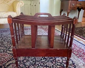 Vintage Mahogany Canterbury Magazine Rack