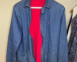 Vintage 90s Polo Ralph Lauren Denim Harrington Jacket
