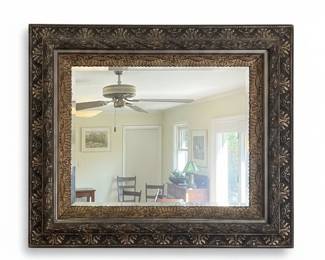Ornate Gilt and Dark Wood Mirror