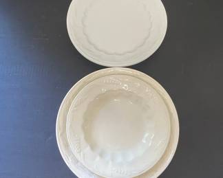 Royal Staffordshire Ironstone "Wheat Sheaf" Pattern Plates and Bowl
