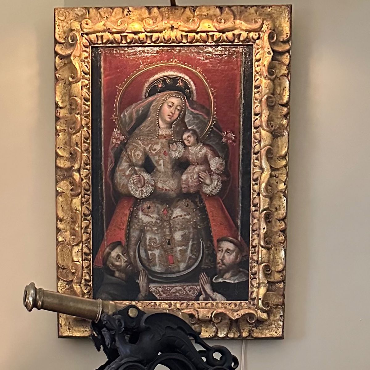 18th century European oil on canvas painting in 19th century frame