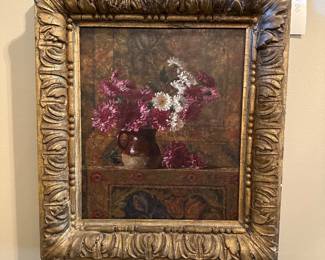 Joe Anna Arnett "Chrysanthemum and Tapestry" Oil on Linen 1993