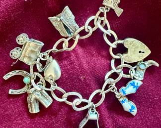 sterling charm bracelet western charms.