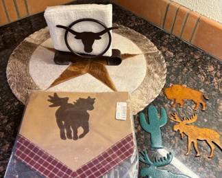 Stitched Cowhide WNapkin Holder 