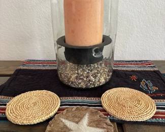Hurricane Candle Holder, Coasters, Placement