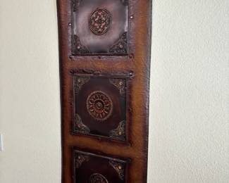 Leather  Metal Medallion Scroll