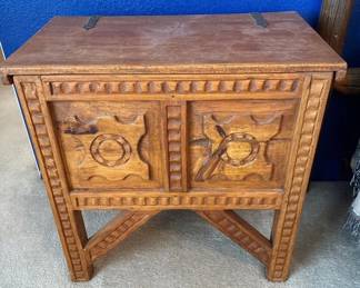 Wooden Carved Blanket Chest