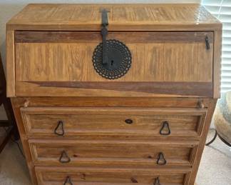 Mexican Rustic Pine Secretary Desk