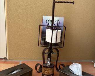Rustic Iron TowelTissueMagazine Holder