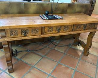 Carved Southwest Mexican SofaEntry Table 