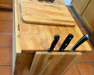 Rolling Butcher Block W Storage