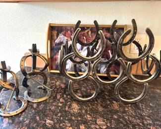 Hand Made Horseshoe Wine Holder  Golfers
