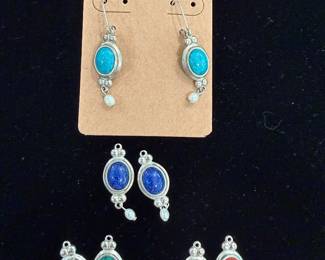 6 Pairs CCO Coleman Co Sterling Silver Interchangeables for Earrings Coral