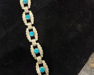 Sterling silver and turquoise bracelet vintage