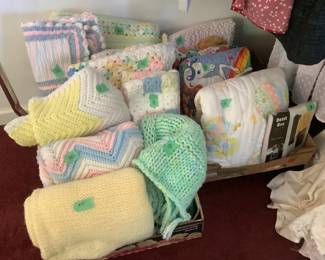 Baby throws,  some handmade.