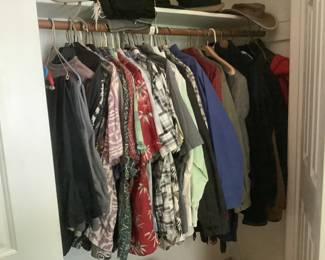 Mens short sleeve shirts, pants and jackets