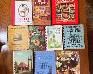Jello Classic Recipes, Best Recipes Cookbook, Betty Crocker's Cookbook, Pella NE Cookbook, Walton NE Cookbook, Ball Preserving Book