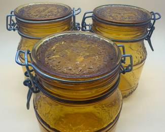 Floral Cove Amber Glow Canisters - Made in Italy