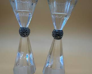 Godinger Palazzo Bling Crystal Taper Candle Holders