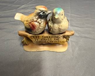 Quit Shouting, it makes the Birdies Nervous Salt and Pepper Shakers