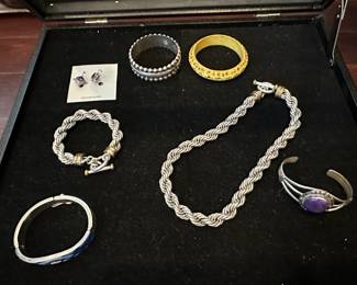 Sterling Silver Rope Chain Necklace  Bracelet Set