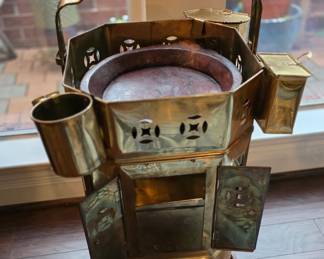 antique brass Chinese noodle cart, street vendor cart