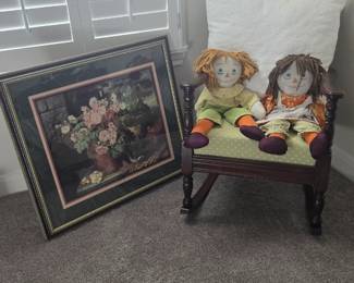 rocking chair and dolls