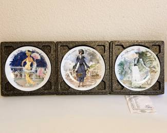 Vintage Limoges Collector Plates – “Les Femmes du Siècle” – D’Arceau Limoges – Framed Set of 3 (1900, 1915, 1935)