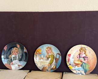 Reco Knowles Becky’s Day Collector Plates John McClelland 1986 Set of 3 Ltd Ed