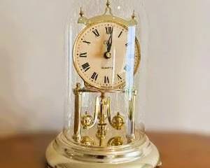 Anniversary Clock w/ Glass Dome – Brass Torsion Clock – 400 Day Style