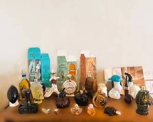 Vintage Avon Bottle Lot – Figural Cologne Bottles w/ Boxes – Clocks, Lamps & More