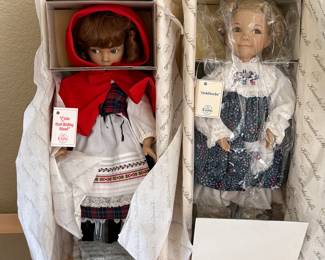 Edwin M. Knowles Fairy Tale Dolls – Little Red Riding Hood & Goldilocks – NIB w/ Boxes & Tags