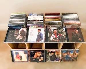 Large CD Lot w/ Storage Rack – Country, Rock, Pop Music Collection