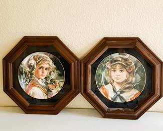 Royal Doulton “Giuliana” & “Angelica” Collector Plates – Francesco Masseria – Framed Set