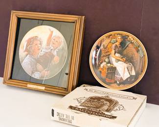 Vintage Collector Plate Lot Norman Rockwell Knowles Sue Etem Framed Art Decor
