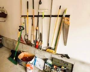 Yard & Garage Tool Lot – Shovels, Rakes, Brooms, Toolbox & More