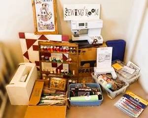 Pfaff Tiptronic Sewing Machine w/ Large Sewing & Craft Supply Lot – Complete Setup