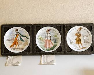 Vintage Limoges “Les Femmes du Siècle” Collector Plates – D’Arceau Limoges – Framed Set of 3 (1925, 1943, 1947)