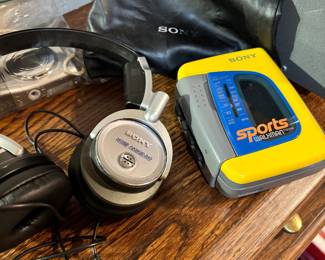 Walkman with headphones