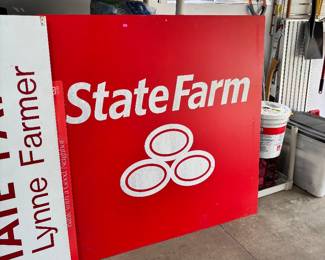 Large State Farm sign from the fifties several State Farm items