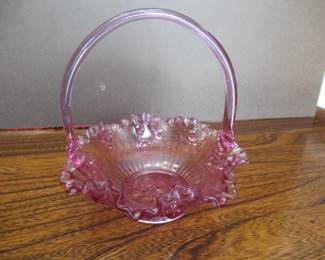 Pink Glass Basket