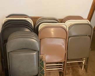 20 folding chairs, some vintage 