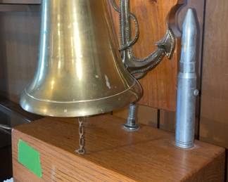 Brass bell, mounted