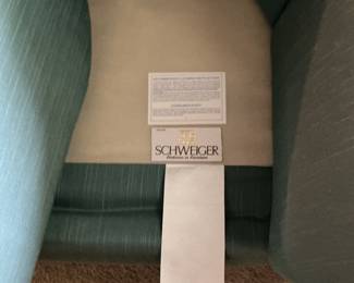 Vintage Teal Fan Back Accent Chair