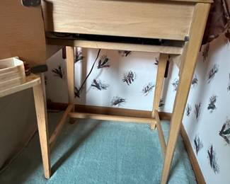 Domestic Rotary Electric Sewing Machine Series 153 with Light Oak Wooden Cabinet