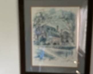 John Haymson Watercolor Print of Colonial Williamsburg