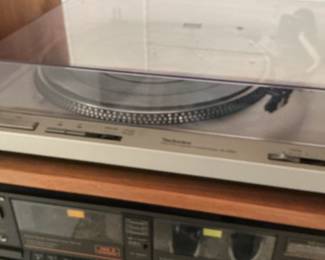 Vintage Technics and Pioneer Stereo System with Turntable, Cassette Deck, CD Player, and Speakers