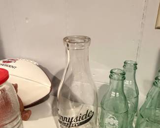 Vintage Sunnyside Dairy Milk Bottle and Ohio State University Commemorative Bottles
