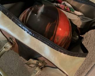Vintage Brunswick Bowling Ball and Bag Set