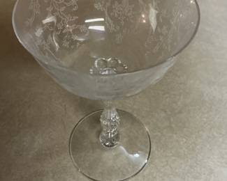 Fostoria Navarre Etched Crystal Claret Wine Glasses